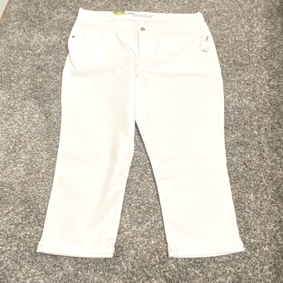 Old navy pants size 14 crop cut white jeans - Picture 1 of 4